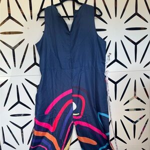 Colorful Abstract Jumpsuit lightweight cotton